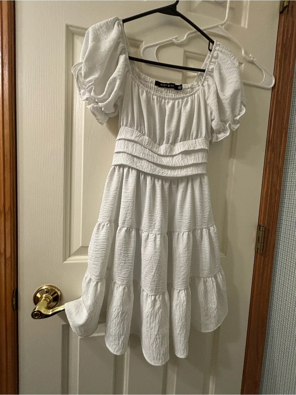 Mary & Mo White Tiered Girls' Skirt with Smocked Waistband